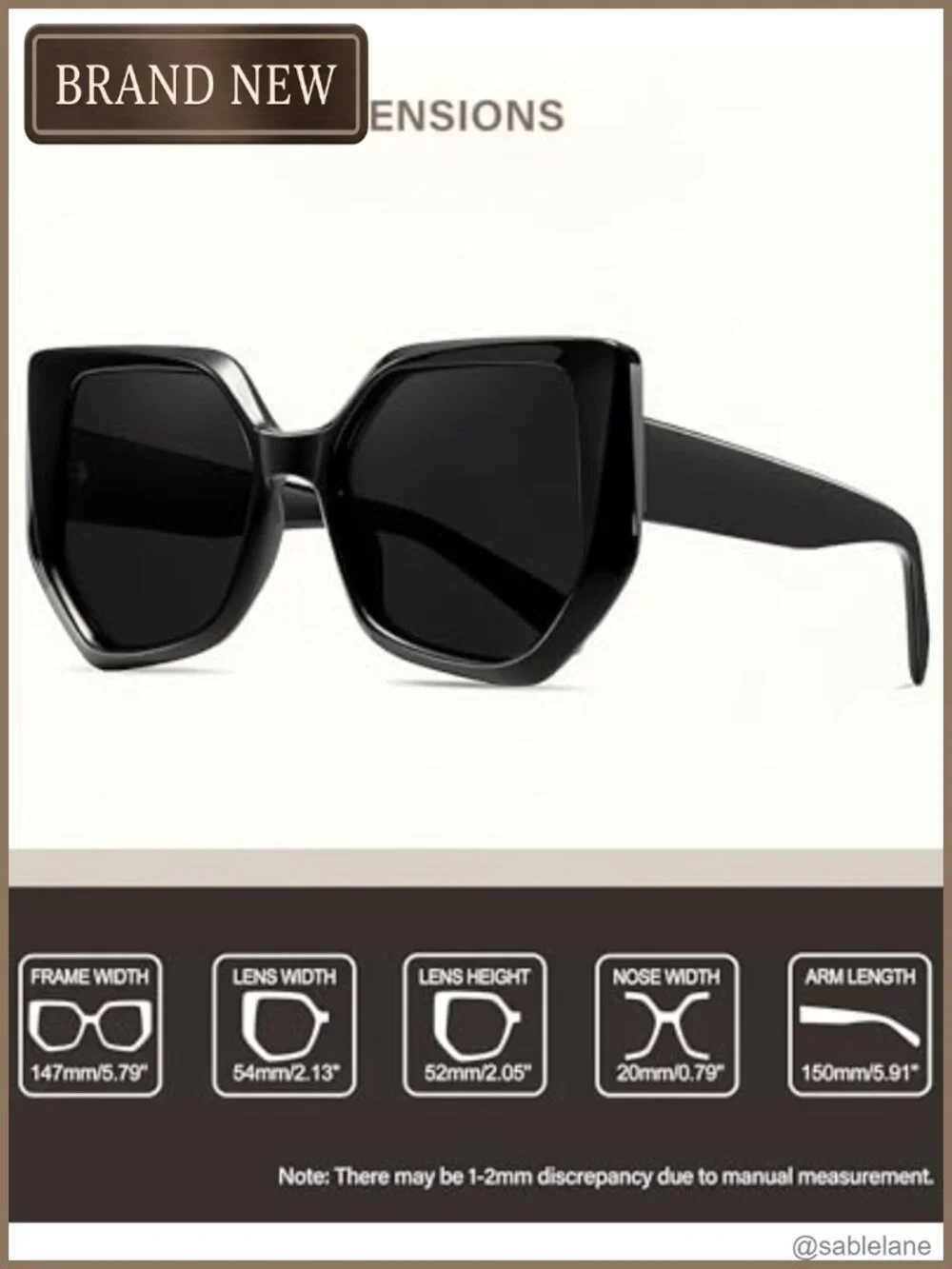 Oversized Hexagon Sunglasses Women Polarized UV400 Protection TR90 Acetate